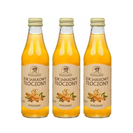 Zestaw: 3x Sok jabłkowy tłoczony korzenny 250 ml