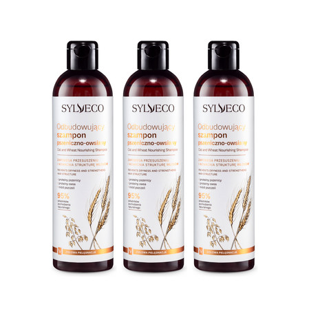 Zestaw: 3x Sylveco - Odbudowujący szampon pszeniczno-owsiany - 300 ml