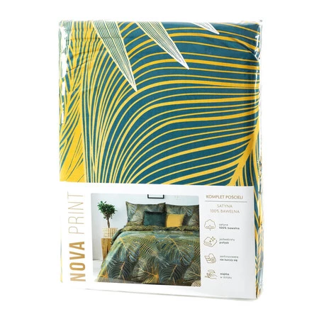 Komplet pościeli satynowej Melania, 220 x 200 cm, Zielony