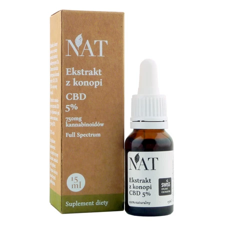 NAT Olejek - ekstrakt z konopi 5% CBD 15ml