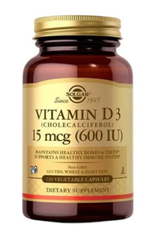 SOLGAR Vitamin D3 15 mcg 600 IU na wsparcie układu odpornościowego  120 kaps.