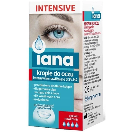 Starpharma − Iana Intensive, nawilżające krople do oczu 0,3% HA − 10 ml
