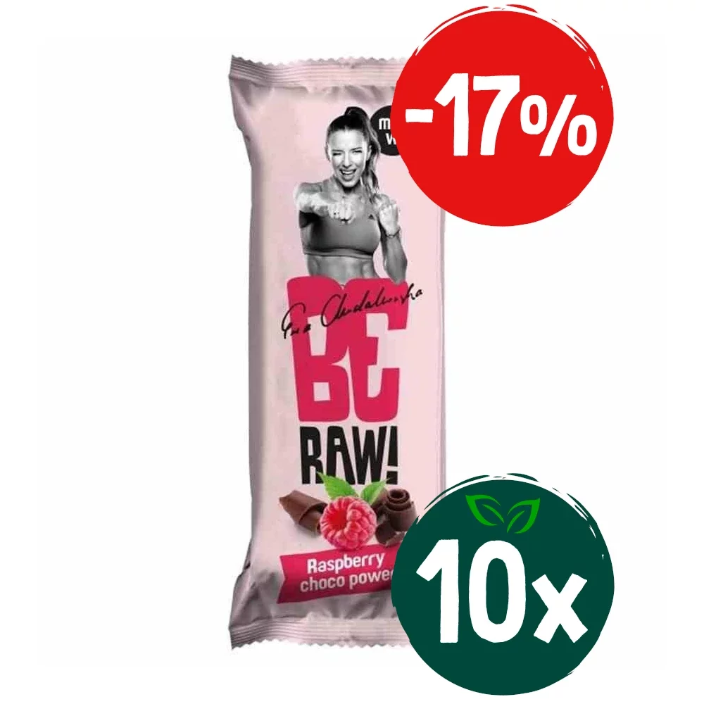 Zestaw: 10x BeRAW Baton owocowy Energy malinowy - 40g - Nabea.pl