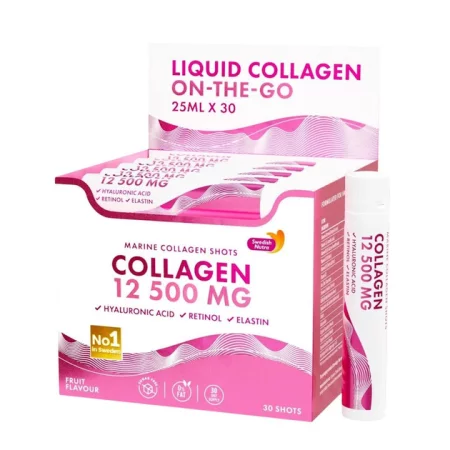 Swedish nutra Marine Collagen 12 500 mg  kolagen do picia Shots 25 ml x 30