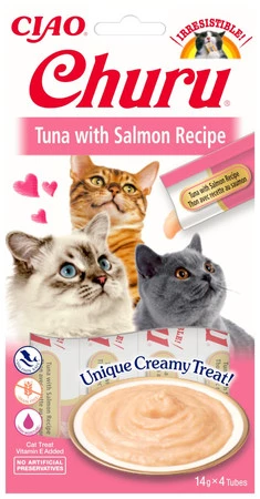 INABA Cat Churu Tuna Salmon Krem Tuńczyk Łosoś 4x14g