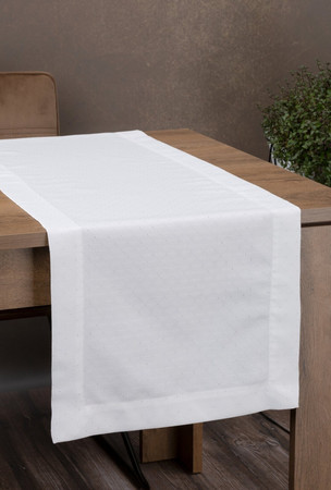 OBRUS ELLEN 40 X 180 CM BIAŁY