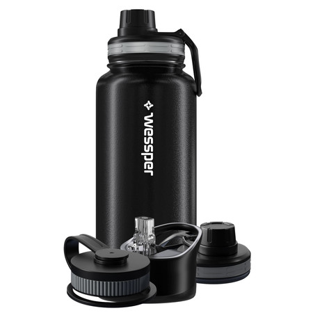 Wessper Butelka termiczna termos stalowa THERMOSTEEL czarna 1000ml