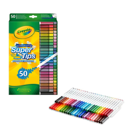 Crayola Super Tips Flamastry mazaki dla dzieci zmywalne 50szt.