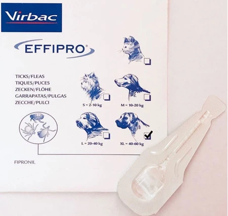 Virbac EFFIPRO Spot-On XL Pies 40-60kg Krople na kleszcze 1szt.