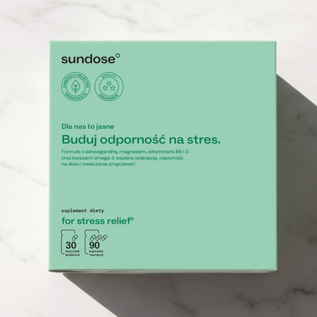 Sundose For Stress Relief na wsparcie układu nerwowego i odporności 30+90 kaps.