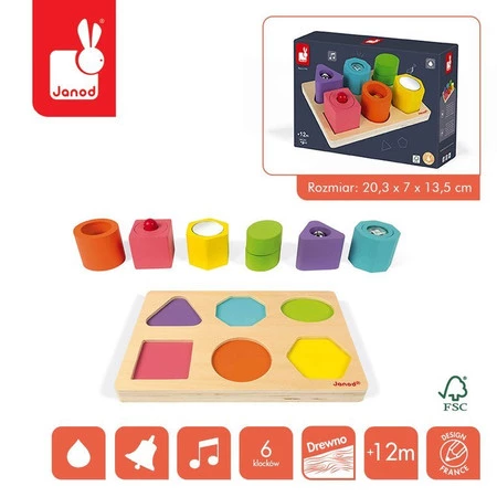 Janod Układanka drewniana sensoryczna