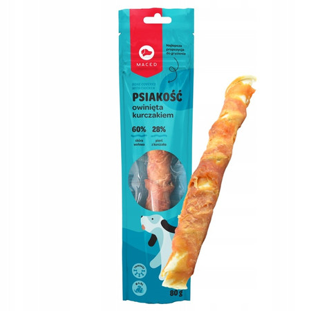 Maced Psiakość Owinięta Kurczakiem - przysmak dla psa - 80g