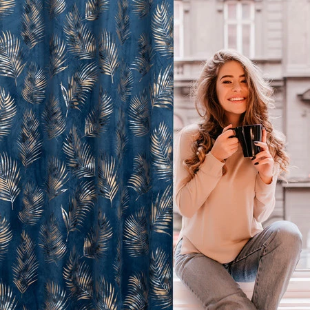 ZASŁONA GOTOWA GLORIA2 140 X 250 CM GRANATOWY