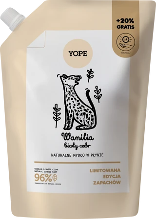 Yope Refil Mydło w Płynie Wanilia Biały Cedr 600ml
