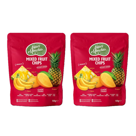 Zestaw: 2x Super Munchies Chipsy Owocowa Mieszanka 60g