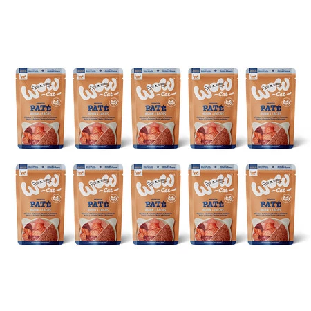 Zestaw 10x WOW CAT Huhn Lachs - kurczak z łososiem dla dorosłych kotów (125g)