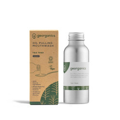 Georganics, Olej do płukania jamy ustnej, z naturalnym składem, do codziennej pielęgnacji, smak drzewa herbacianego, 100 ml