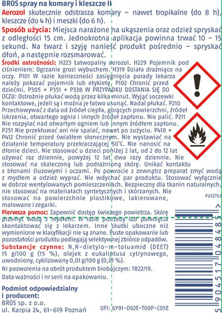 BROS Spray na komary i kleszcze 90 ml