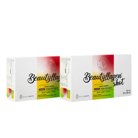 Zestaw 2x Pharmaverum Beautyllagen® shot 30 x 30 ml smak Jabłko - Limonka