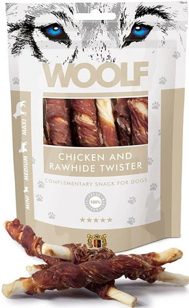 WOOLF Chicken Rawhide Twister Pałeczki z Kurczakiem 100g