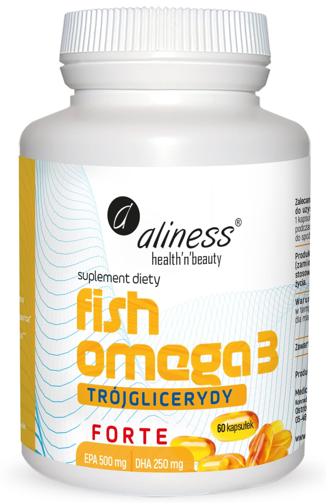 Aliness Fish Omega 3 FORTE Trójglicerydy 500/250mg x 60 kaps. - Nabea.pl