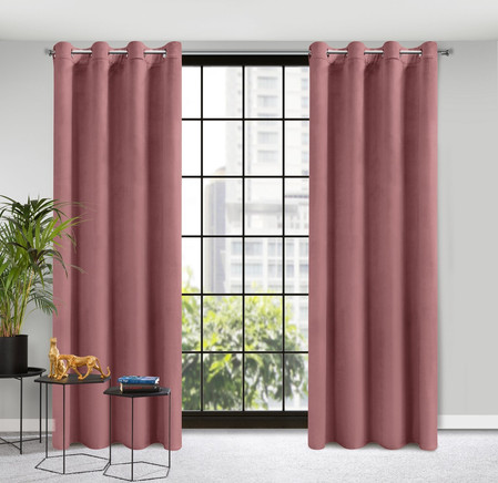 ZASŁONA GOTOWA D91 ROSA 140 X 270 CM CIEMNORÓŻOWY