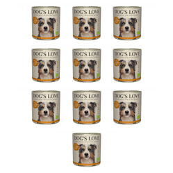Zestaw 10x DOG'S LOVE Pute -indyk z jabłkami, cukinią i olejem z orzechów włoskich (800g)
