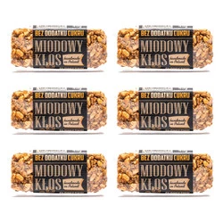 Zestaw 6x Łysoń Baton Miodowy Kłos BEZ DODATKU CUKRU słonecznik 45g