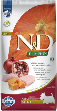 FARMINA ND DOG PUMPKIN Chicken Pomegranate Adult Mini 7kg