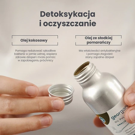 Georganics, Olej do płukania jamy ustnej, z naturalnym składem, do codziennej pielęgnacji, smak pomarańczowy, 100 ml