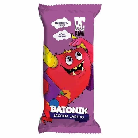 BeRAW Kids Baton owocowy Jagoda i Jabłko - 25g baton dla dzieci