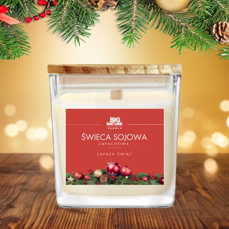 Big Nature Świeca sojowa ZAPACH ŚWIĄT 205g