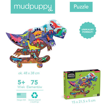 Mudpuppy Puzzle konturowe Jurajski Skatepark 75 elementów 5+