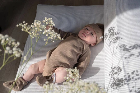 Lodger Czapeczka bawełniana brązowa Ciumbelle Beige 6-12 m