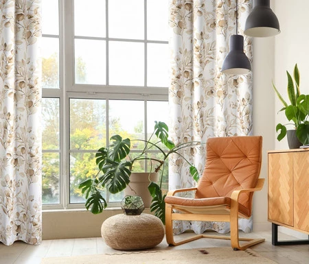 Zasłona ZAS/OLENI/BEŻ+ZŁ 140X250 PRZELOTKI