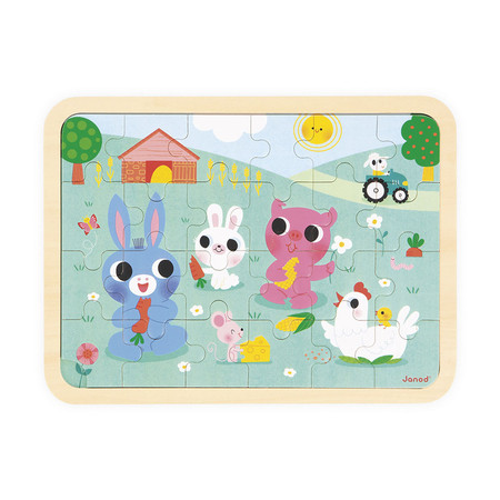 Janod Puzzle drewniane 24 el. Farma 3+