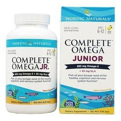Nordic Naturals Complete Omega Junior kwasy omega 3, 6 i 9 - 180 kaps. smak cytryna