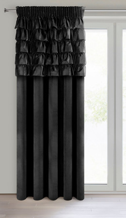 ZASŁONA GOTOWA AURA NA TAŚMIE 140 X 270 CM CZARNY