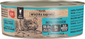 WIEJSKA ZAGRODA Indyk z Łososiem bez zbóż dla kota 85g