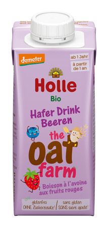 HOLLE NAPÓJ OWSIANY TRUSKAWKA - JAGODA - BANAN BEZ DODATKU CUKRÓW BEZGLUTENOWY OD 1 ROKU DEMETER BIO 200 ml