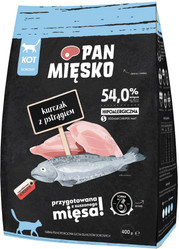 PAN MIĘSKO Kurczak z Pstrągiem dla kota S 400g