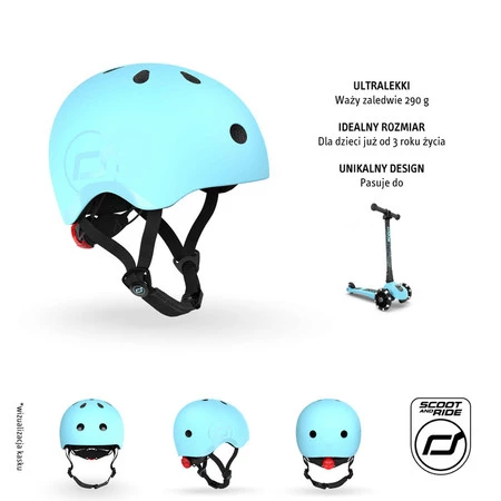 SCOOTANDRIDE Kask S-M dla dzieci 3+ Blueberry