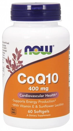 NOW Foods Koenzym Q10, CoQ10 with Lecithin & Vitamin E, 400mg - 60 kaps.