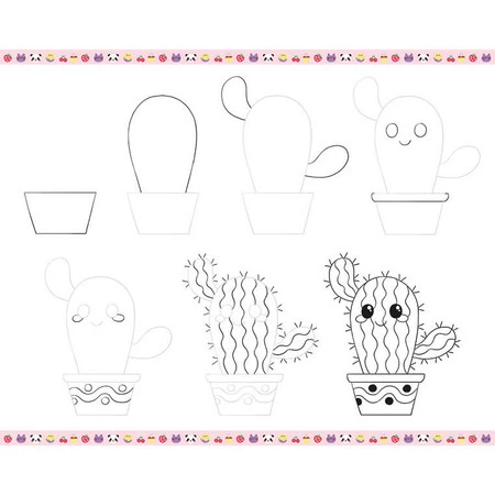 Janod Zestaw kreatywny Rysowanie krok po kroku Modele kawaii 20 rysunków 7+