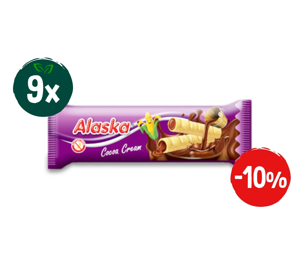 Zestaw: 9x Rurki kukurydziane nadziewane kakaowe BEZGL. 18 g - Nabea.pl