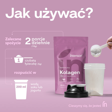 Intenson Kolagen + witamina C + kwas hialuronowy 250g