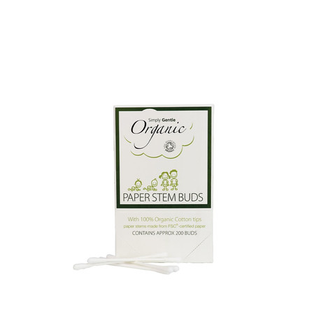 Simply Gentle, Organiczne patyczki kosmetyczne do uszu, 200 szt.