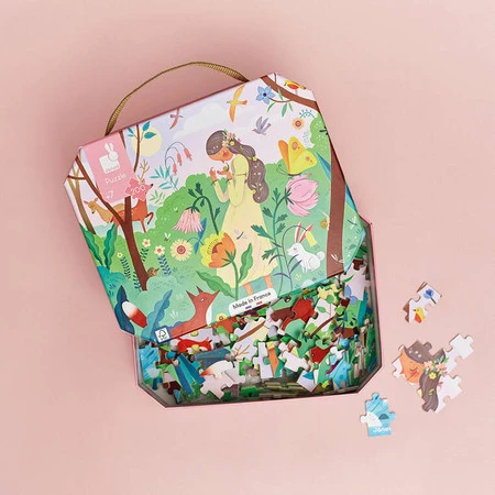 Janod Puzzle w walizce Matka natura 200 elementów 7+ Made in France