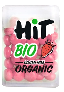 Natu Hit − Drażetki o smaku truskawkowym bezglutenowe BIO − 15 g