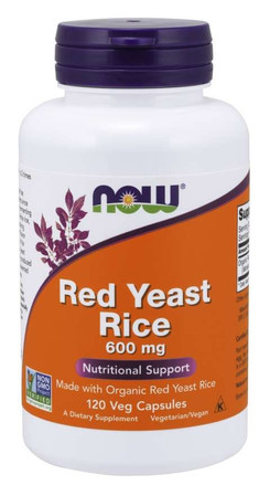 Now Foods Red Yeast Rice 600 mg czerwony ryż 120 kaps.
